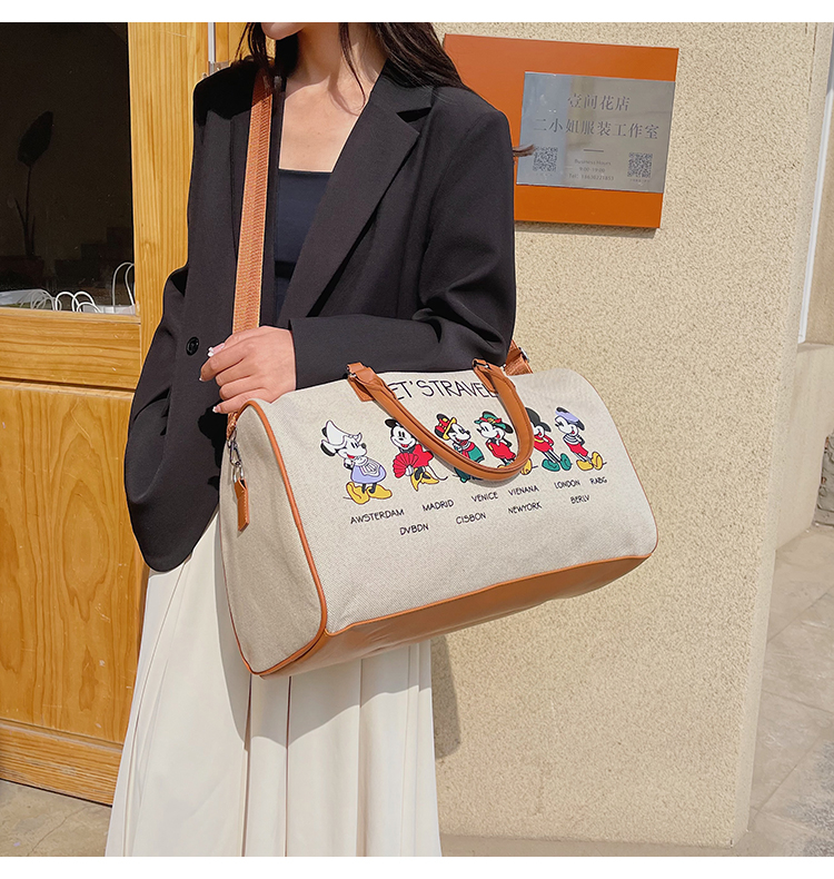 Large cartoon printing Travel Tote Bag Overnight Weekend Bags With Shoulder Strap Duffle Bag