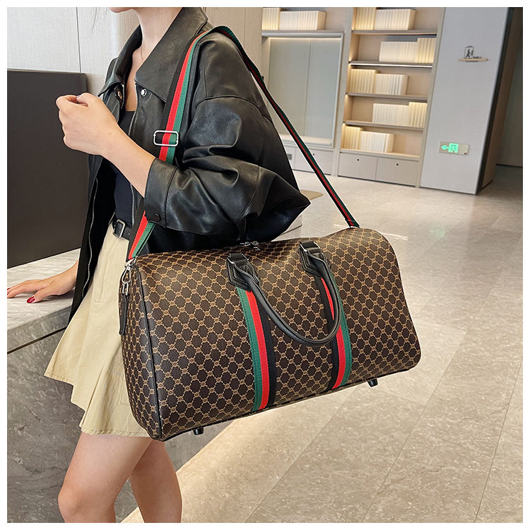 New Trend Classic Pattern Business Carryon Overnight Boston Luxury Weekender Luggage Travel leather Duffle Weekend Bag