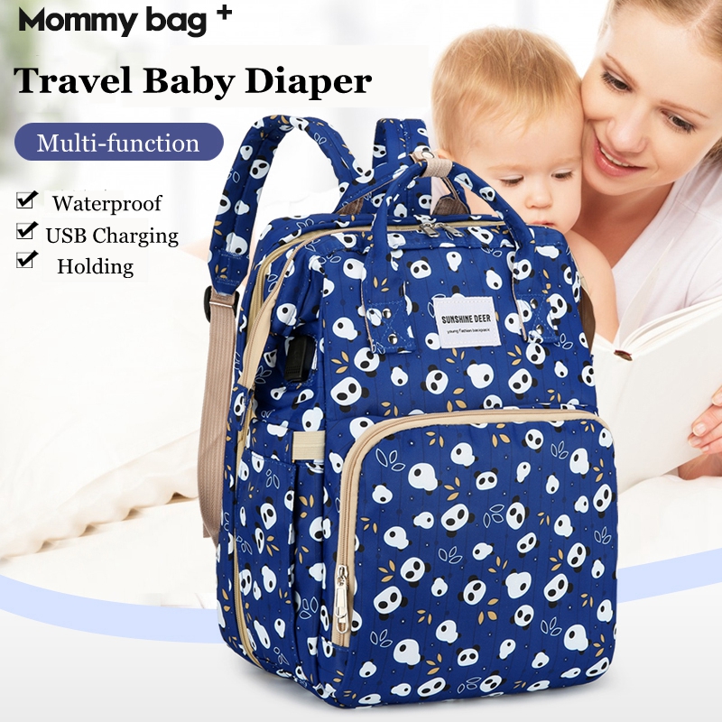 Portable Folding Baby Nappy Mommy Bag Diaper Backpack With Changing Station