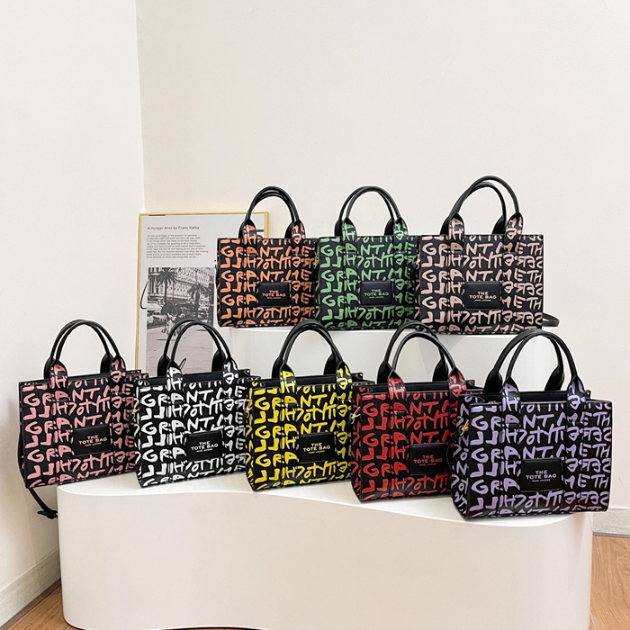 Wholesale Women's Handbags Pu Leather Handbag Luxury Graffiti Tote Bag Letter Printed Shoulder Crossbody Bag