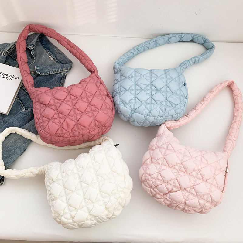 2024 Lingge Lightweight Cloud Bubble Bag Womens Trendy One Shoulder Crossbody Handbag