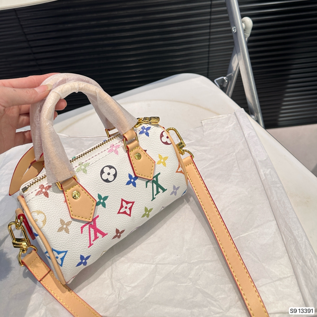 Vintage Louis Vuitton X Takashi Murakami Mini HL Speedy White Multicolor Gold Hardware